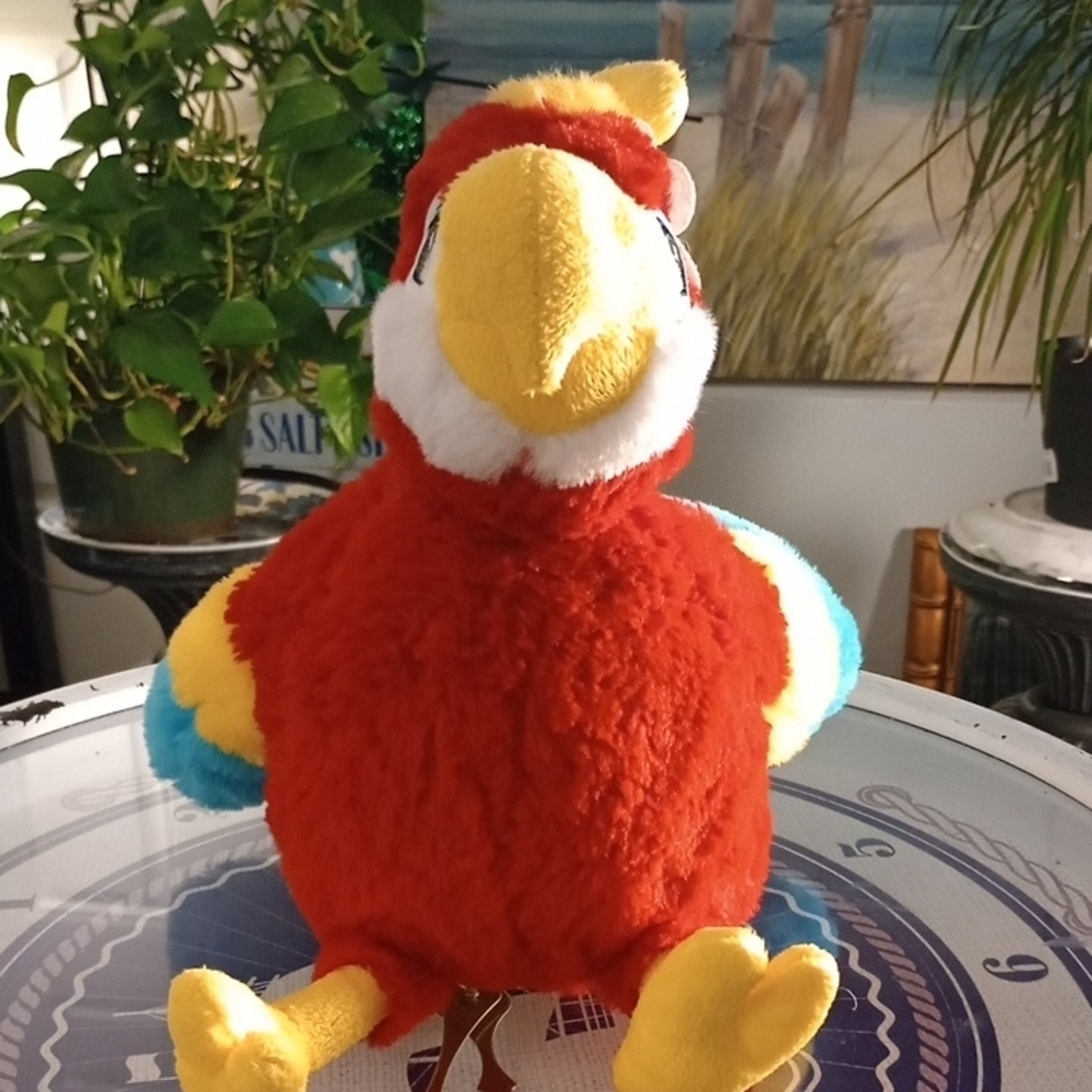 Rainforest Cafe Rio Vibrant Parrot Plush Toy, Red Yellow Blue & White